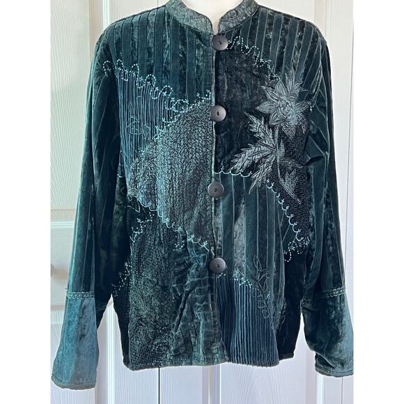 Sportsgirl Jackets & Blazers - Sportsgirl of America velvet patchwork jacket size L